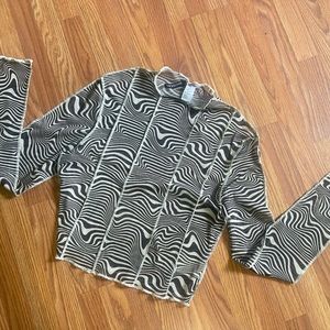 2/$8 Sheer Mesh Pattern Long Sleeve Tee by Divided
